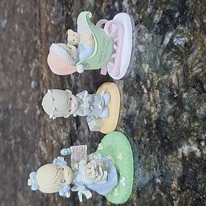 Set of 3 1989-90 Precious Moments Mini Plastic Figurine 2.25" Samuel Butcher